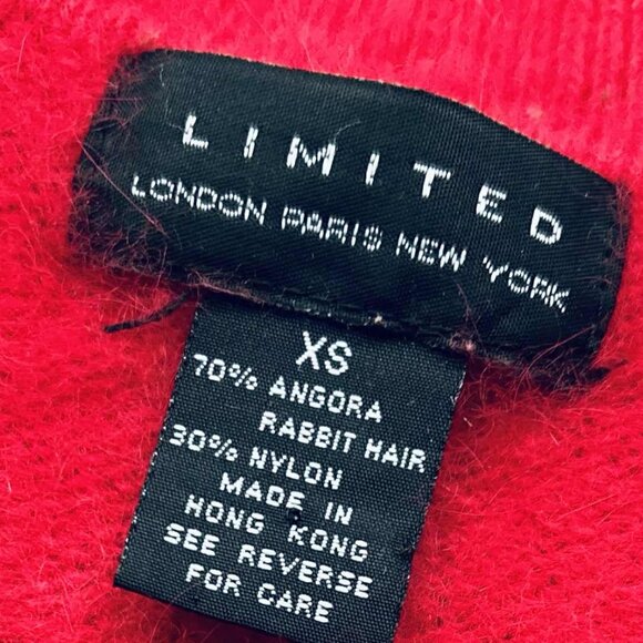 Vintage Limited Cerise Angora Knit Top with Short Sleeves & Ribbed Waist – US XS - Picture 13 of 13